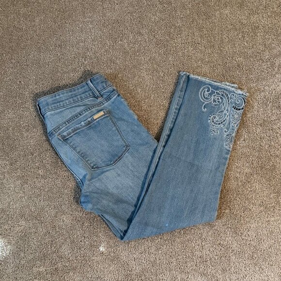 White House Black Market Denim - White House Black Market The Straight Cutout Crop Light Jeans 6P (29x23)